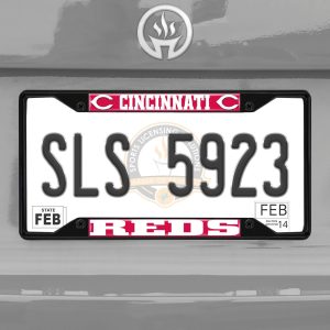 Fanmats Cincinnati Reds Metal License Plate Frame Schwarzer Abgang