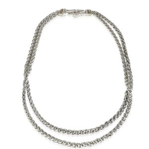 David Yurman Weizen Kette Halskette in Sterling Silber 0.23 CTW
