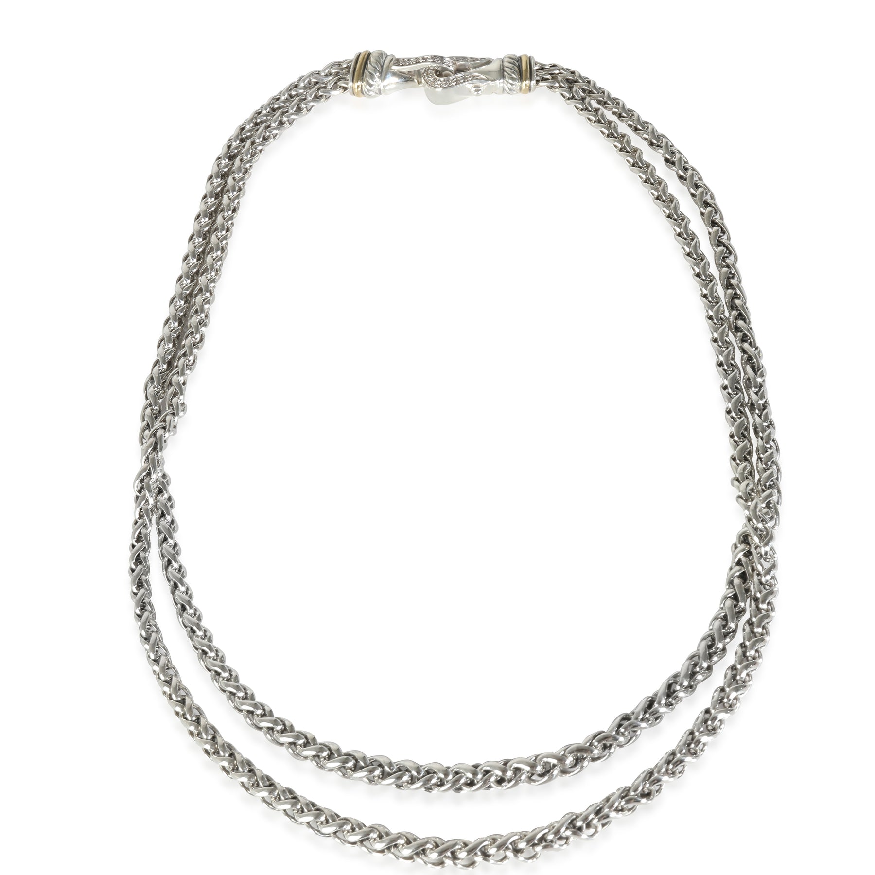 David Yurman Weizen Kette Halskette in Sterling Silber 0.23 CTW