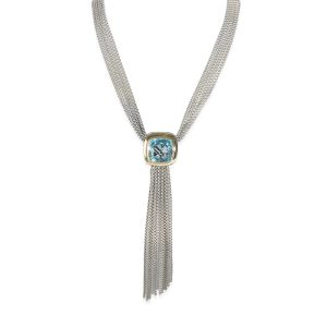 David Yurman Albion Topaz Mehrfarbig-Strang Halskette, 18 Karat Gelbgold/Sterling Silber