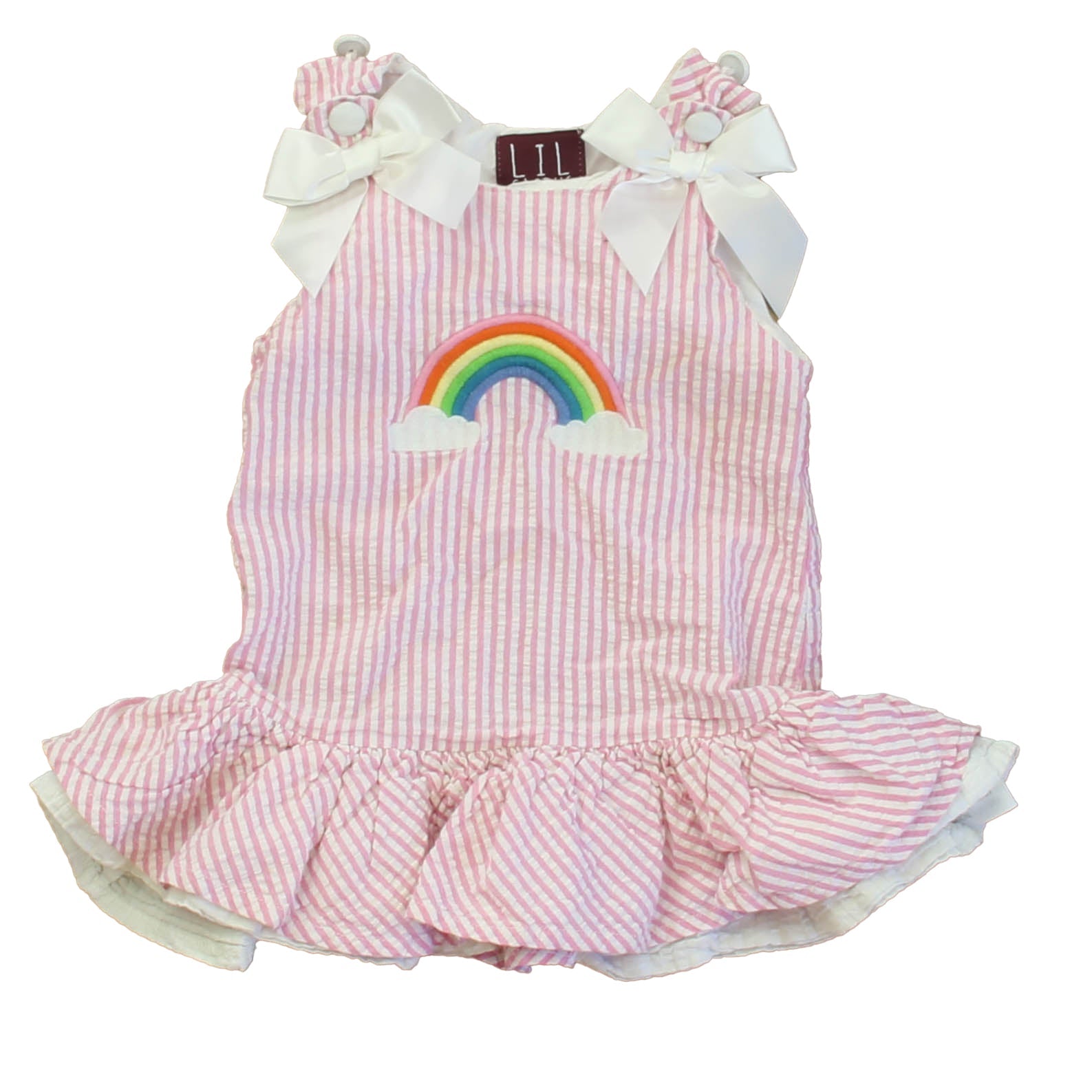 Lil Cactus Mädchen Rosa – Weißes Regenbogenkleid