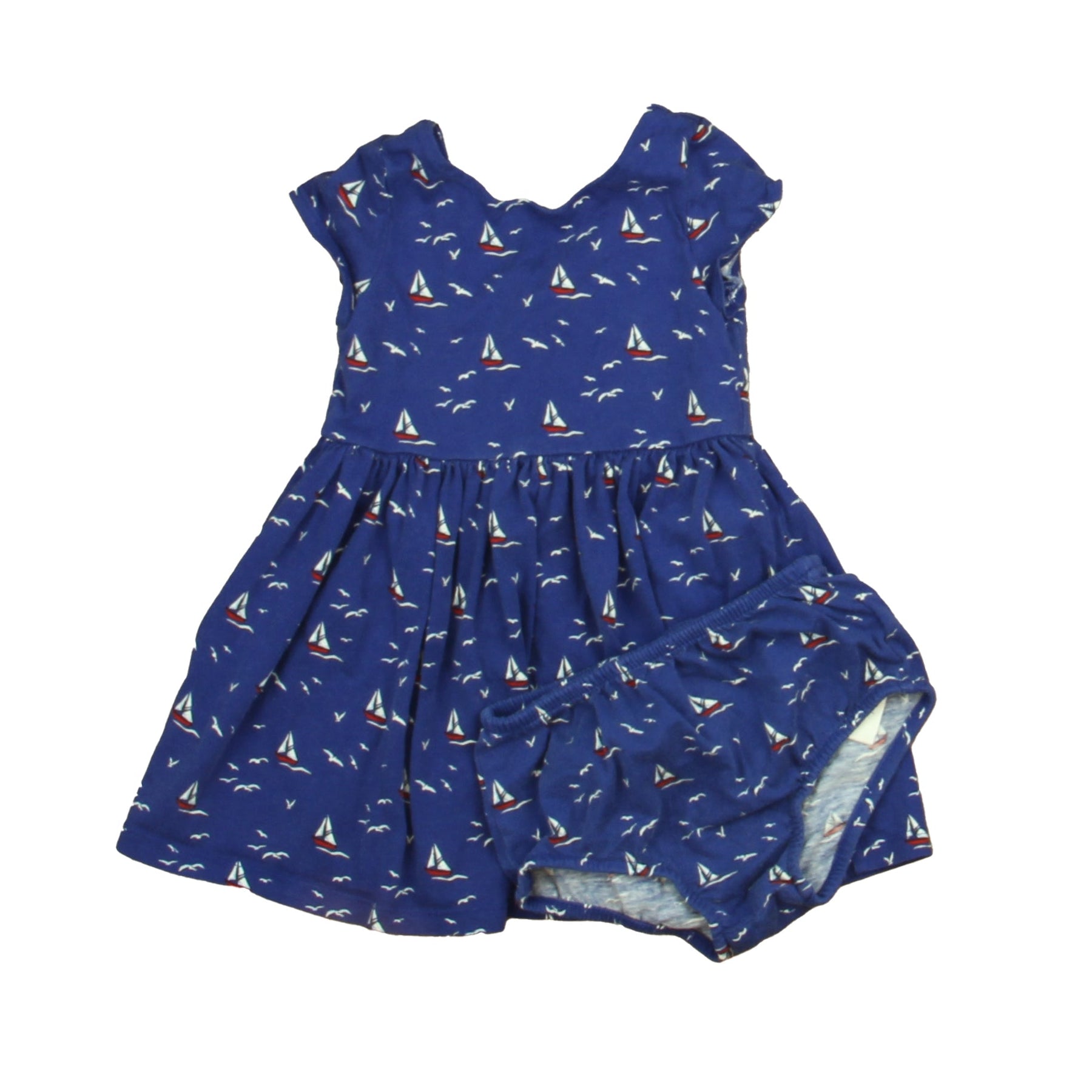 Ralph Lauren Mädchen blau Segelboote Kleid
