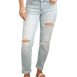 Super Light Destroyed Boyfriend Jeans in leichter Waschung – 7705963659324