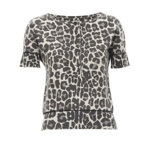 BOTTEGA VENETA grau Leoparden-Druck Baumwolle Mischung Halb Knopf oben 7705710100540