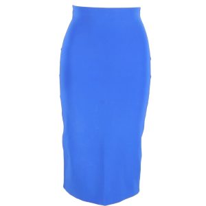 Max Mara Knee-Length Bleistiftrock aus blauer Seide 7705711378492
