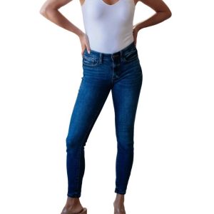 Mid-Rise Skinny Jeans in dunkel waschen 7706007437372