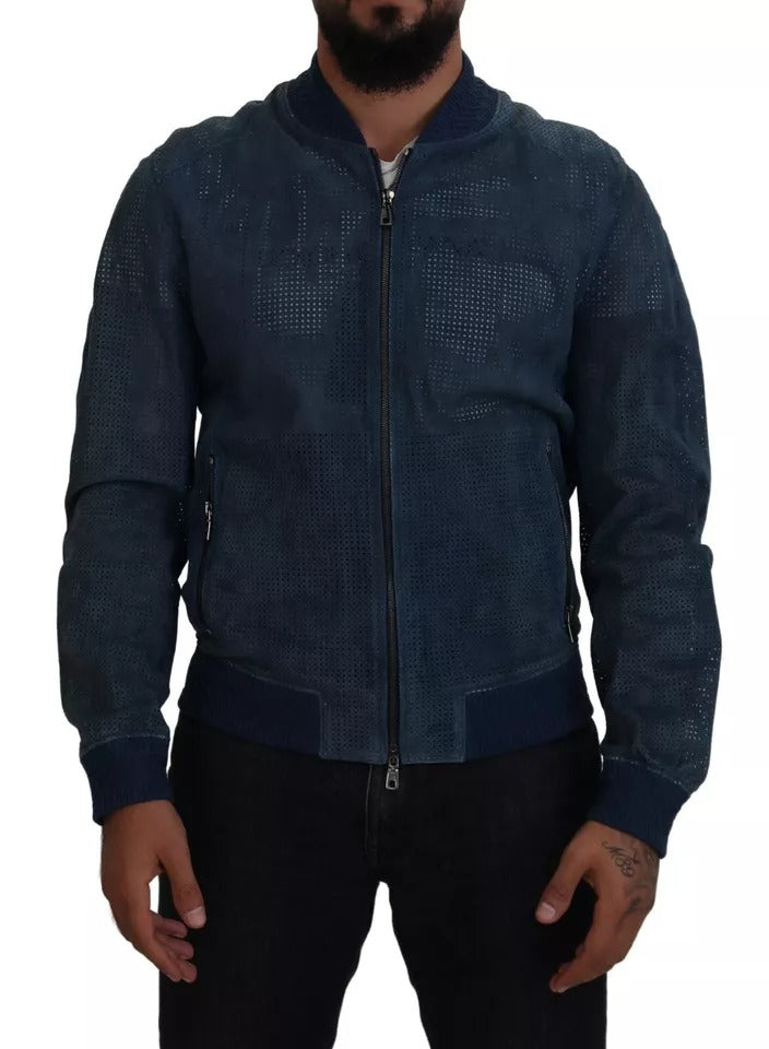 Dolce & Gabbana Herrenjacke mit perforiertem durchgehendem Reißverschluss (Pre-Owned)