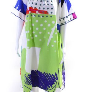 Rohka Damen Multi Print Poplin Kurzarm Schicht Kleid multicolor 7833507627068