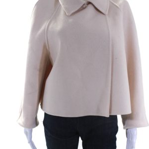Bottega Veneta Damen Wolle Blend Kragen Snap Closure Mantel Pfirsich