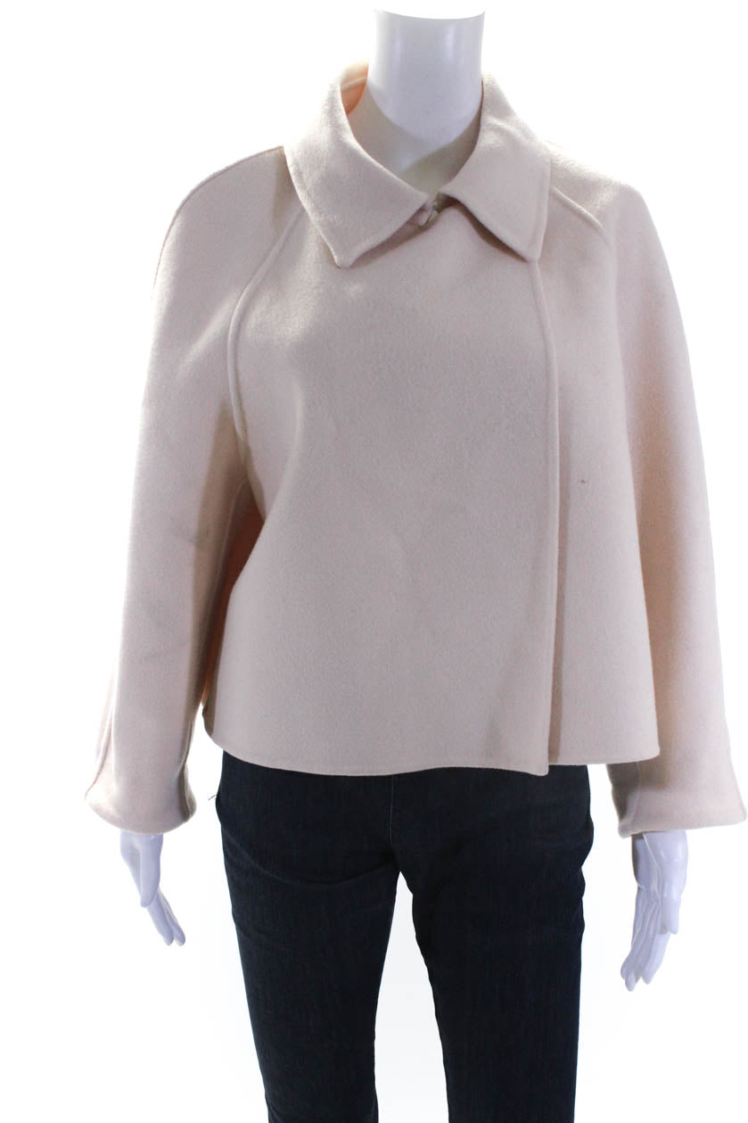 Bottega Veneta Damen Wolle Blend Kragen Snap Closure Mantel Pfirsich
