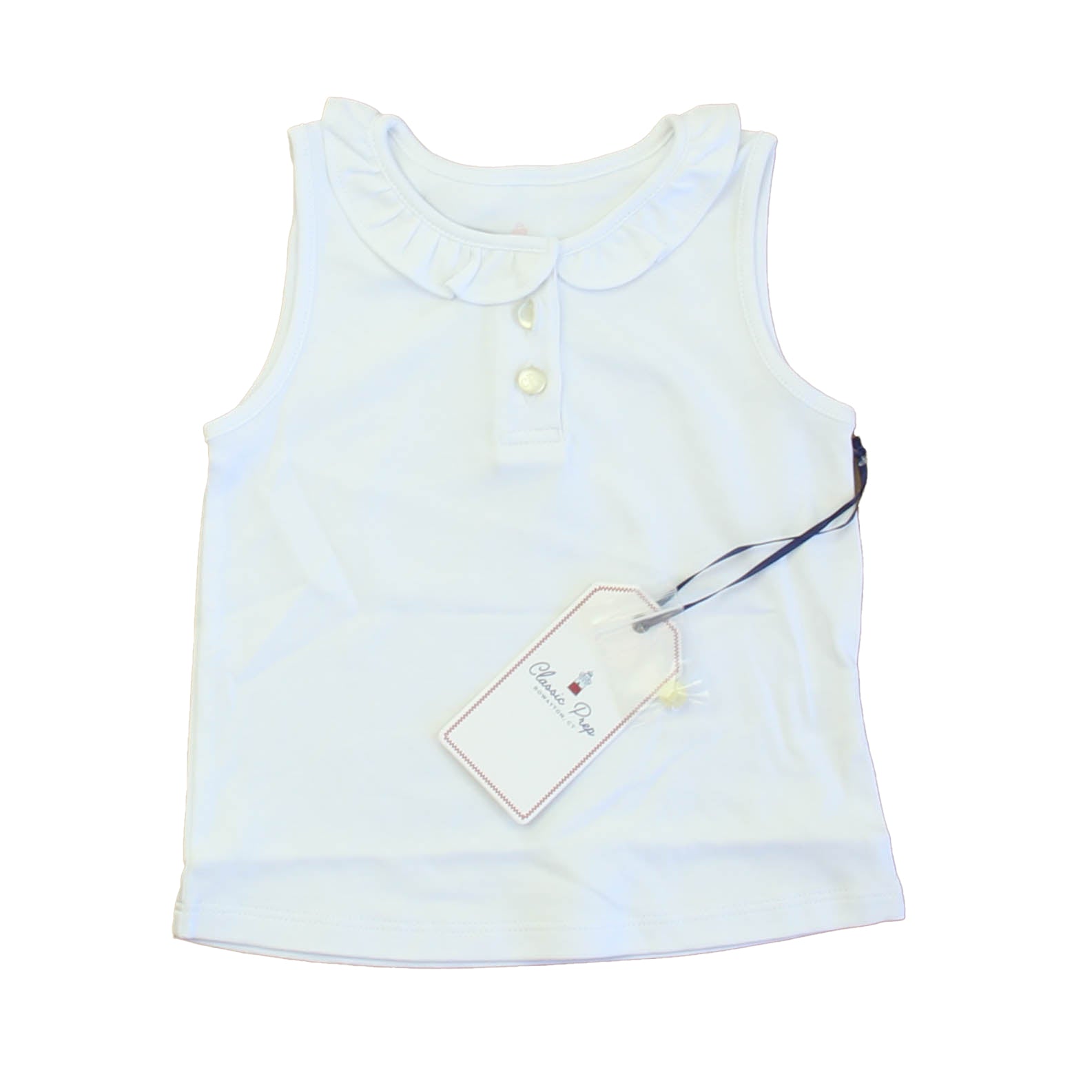 Classic Prep Mädchen helles weißes Poloshirt Größe: 12-24 Monate