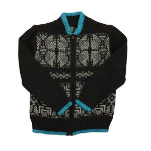 Tee Jungen Braun – Blauer Strickjacke
