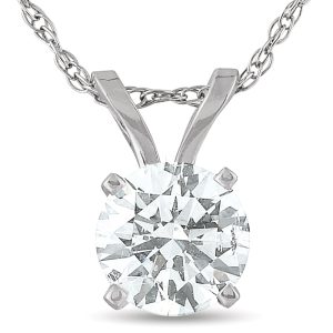 1/2 Karat Solitaire Lab Grown Diamant Anhänger 14K Weißgold