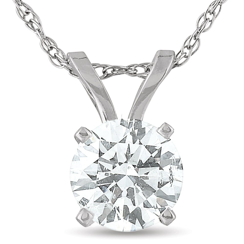 1/2 Karat Solitaire Lab Grown Diamant Anhänger 14K Weißgold