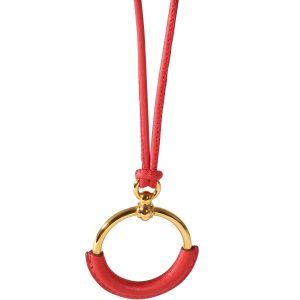 Hermès Petite Loop Leder vergoldet Anhänger 7705716817980