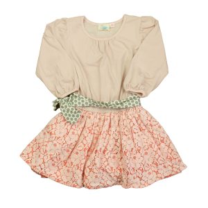 Elestory Mädchen rosa-weiß-grau Kleid 7805908123708