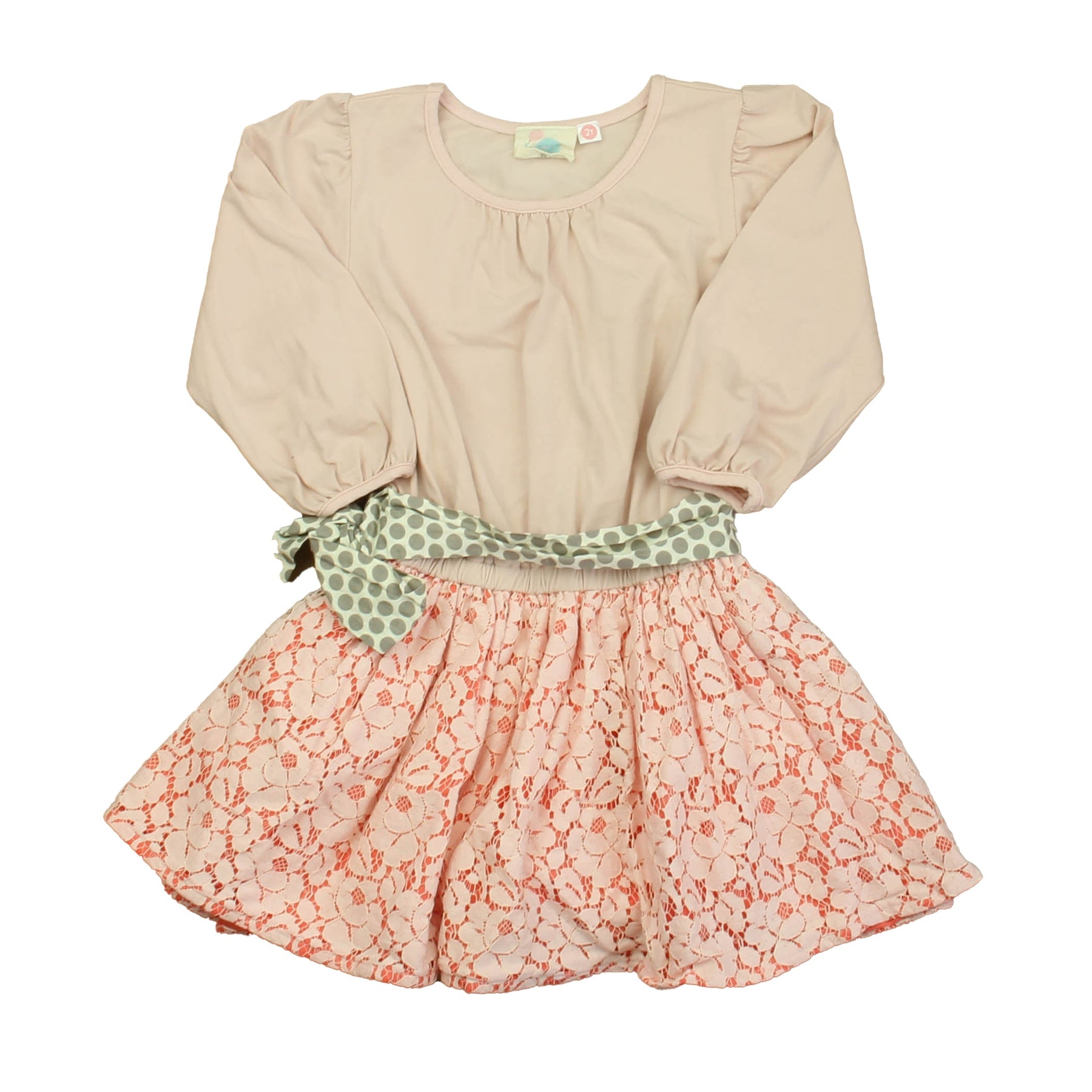 Elestory Mädchen rosa-weiß-grau Kleid 7805908123708