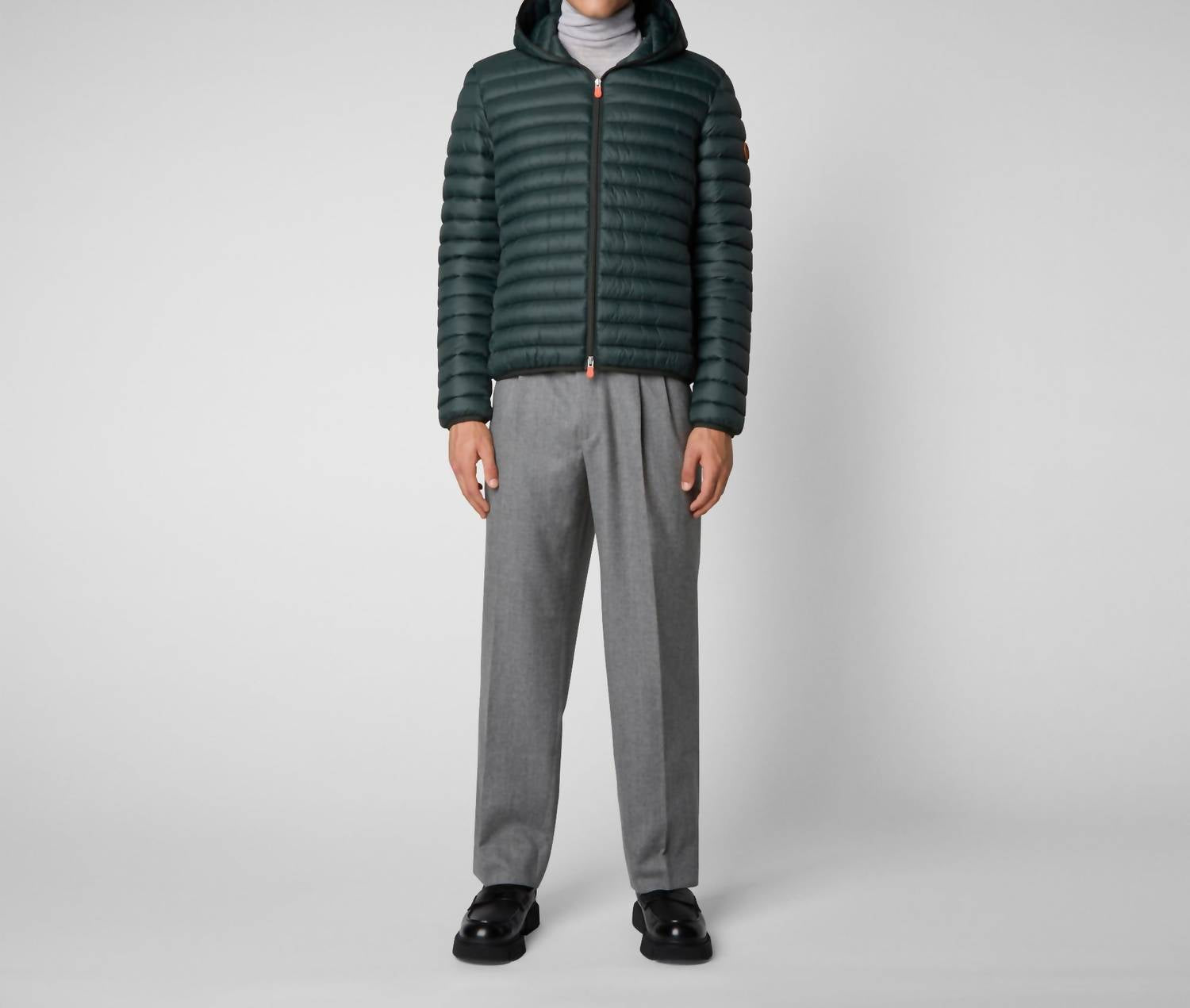 Herren Puffer Kapuzenpullover Mantel in Grün