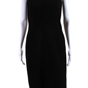 Dice Kayek Damen trägerlosen Satin Trimm Crepe Mantel Kleid schwarz 7833539149884