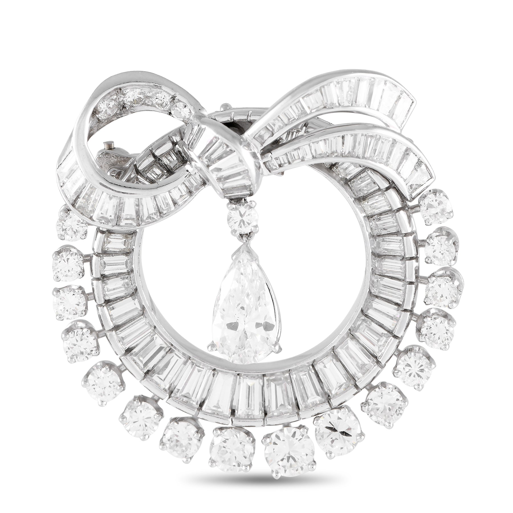 LB Exclusive Vintage Platinum 7.09ct Diamant Brosche MF02 -070824