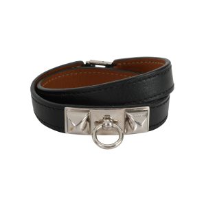 Hermès Rivale Double Tour Armband in noir 7705718063164