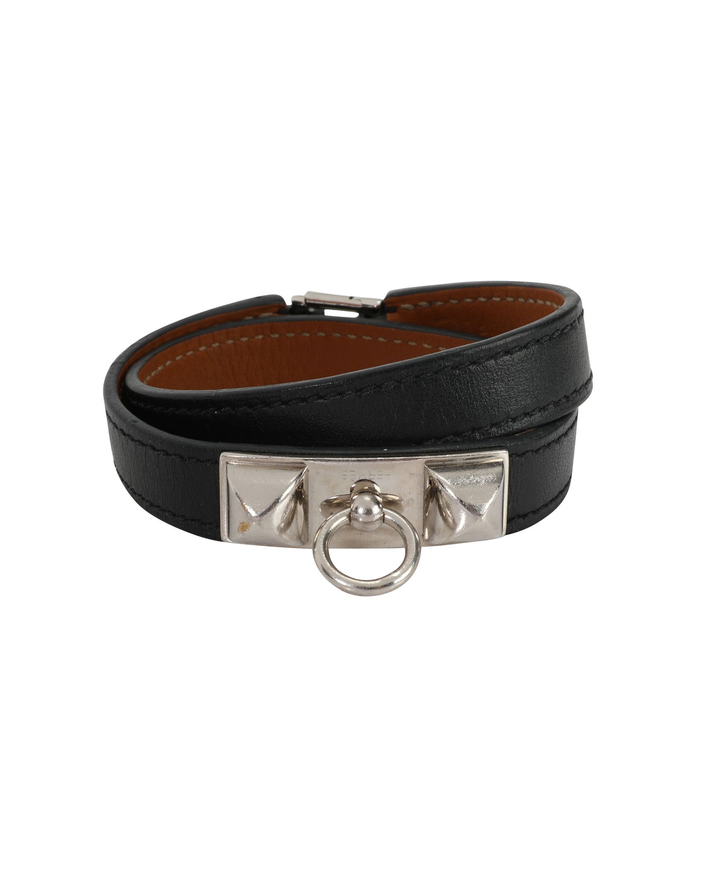 Hermès Rivale Double Tour Armband in Noir