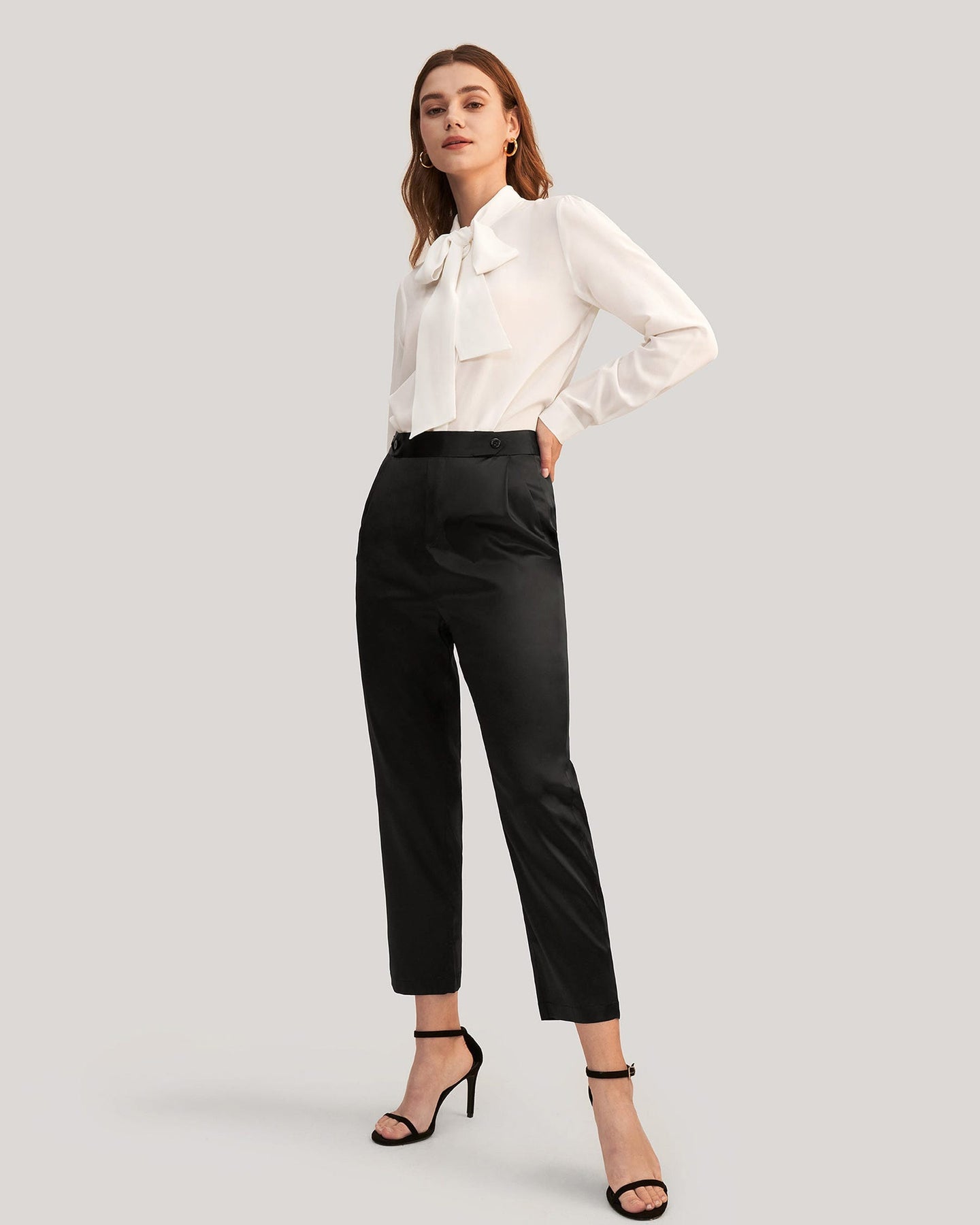 Comfort Fit Seide Zigarettenhose für Damen