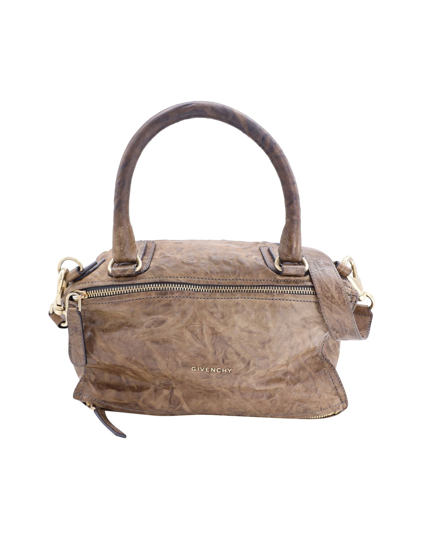 Givenchy Pandora mittel Tasche aus braunem Leder