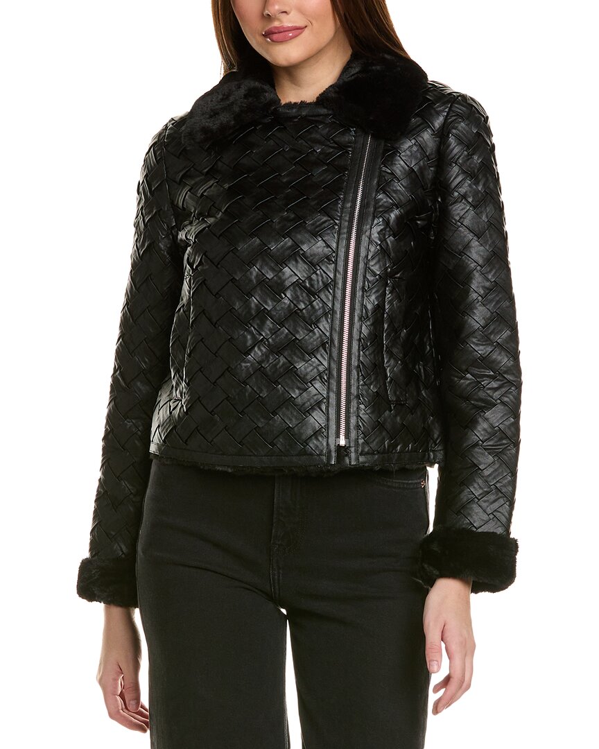 Adrienne Landau Basketweave Bomberjacke