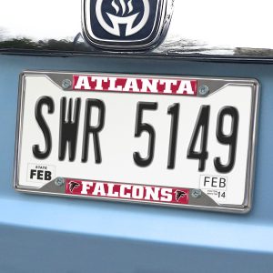 Fanmats Atlanta Falcons Chrom Metall Nummernschild Rahmen, 6,25′′ x 12,25′′