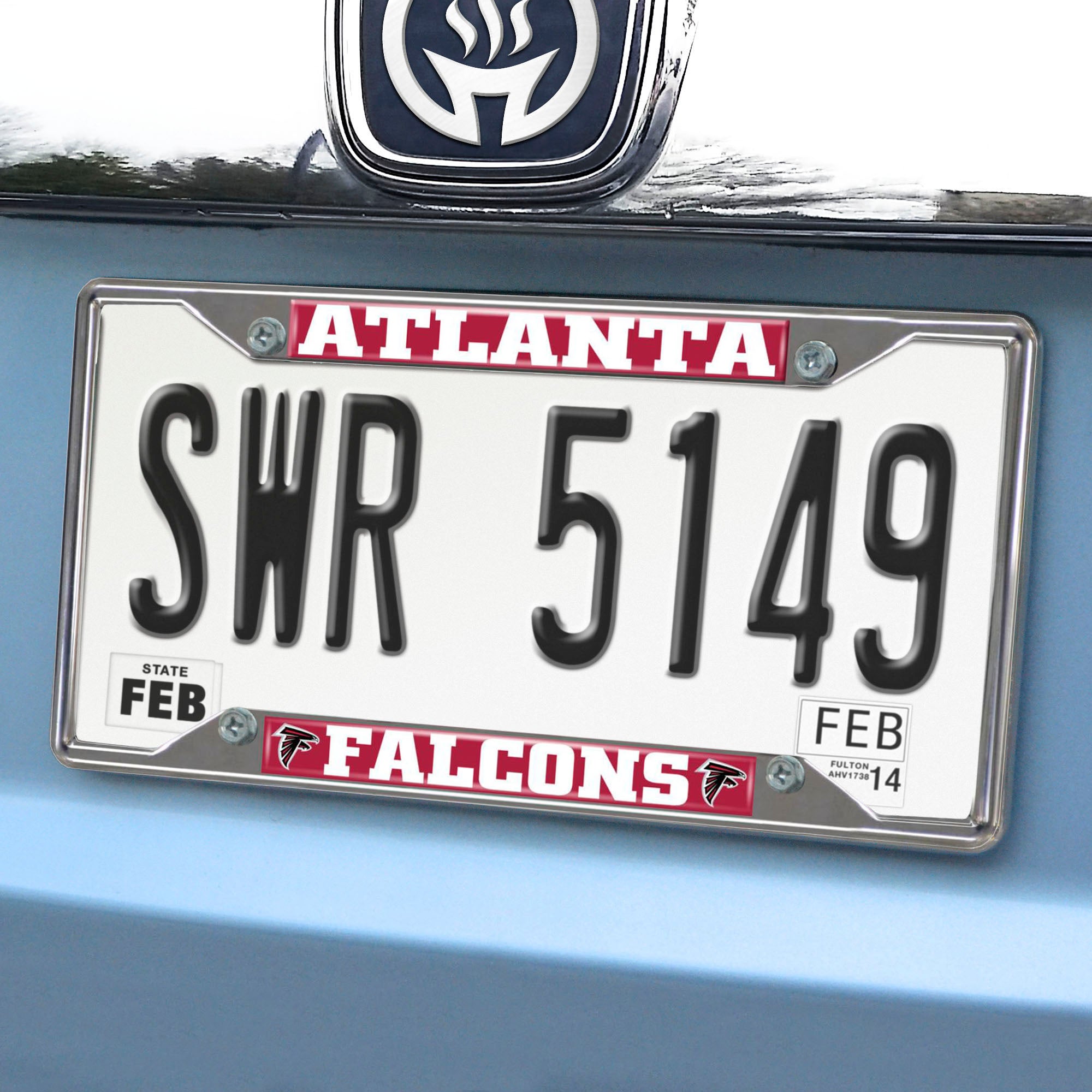 Fanmats Atlanta Falcons Chrom Metall Nummernschild Rahmen, 6,25′′ x 12,25′′