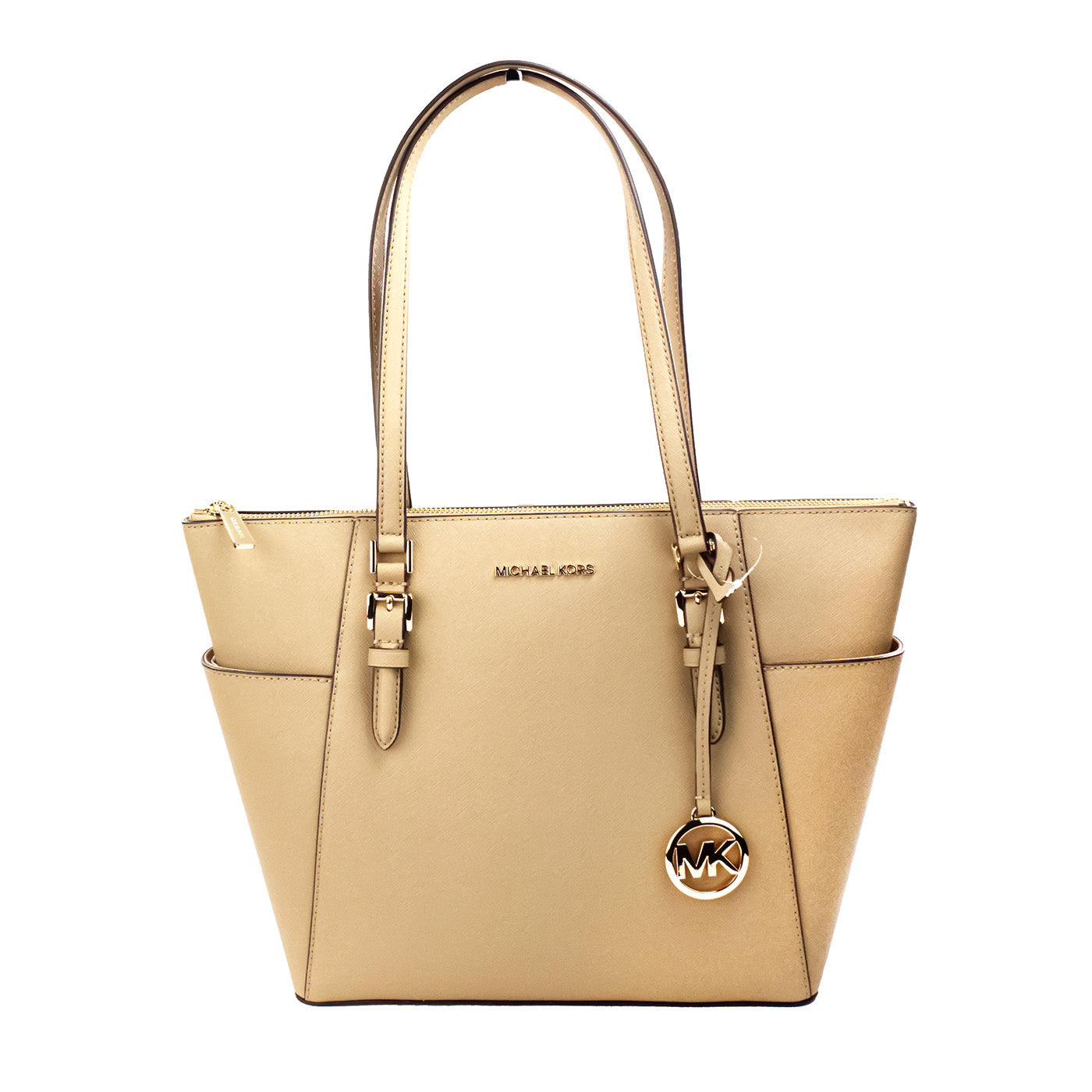 Michael Kors Charlotte Camel Große Leder Top Zip Tragetasche Damen Geldbörse