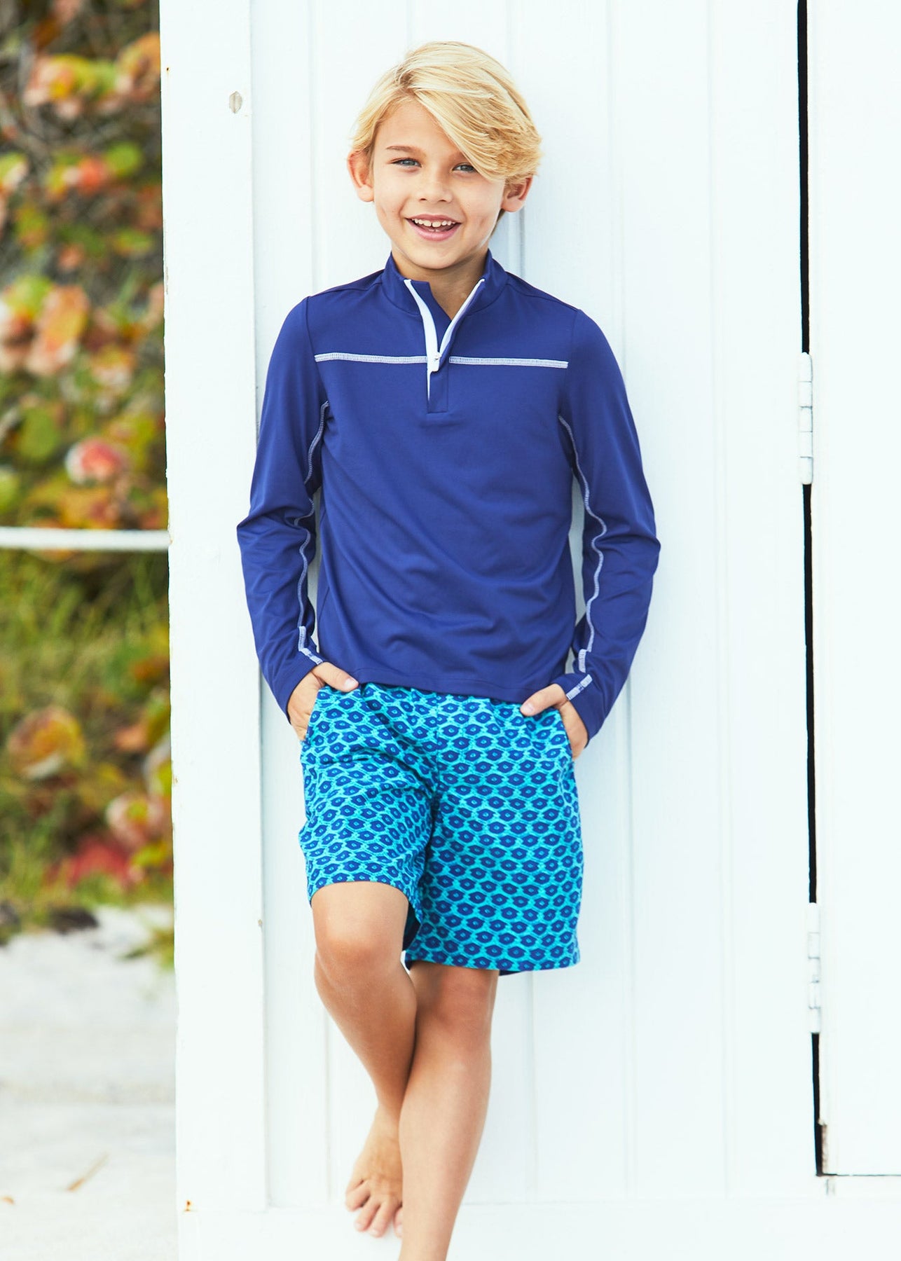 Jungen Dunkelblau Sport Zip Top