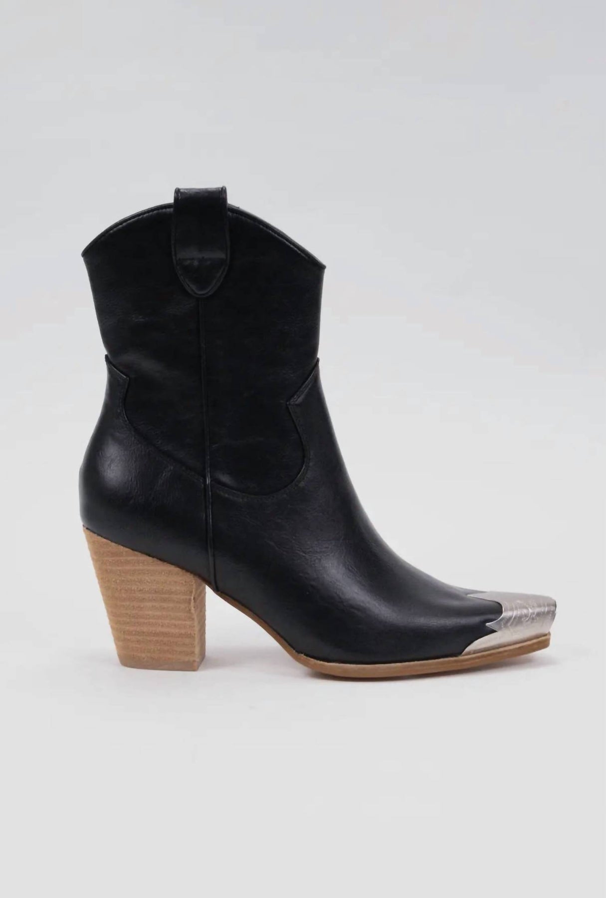 Damen Dakota Metallic Tip Toe Cowboy Stiefel in schwarz