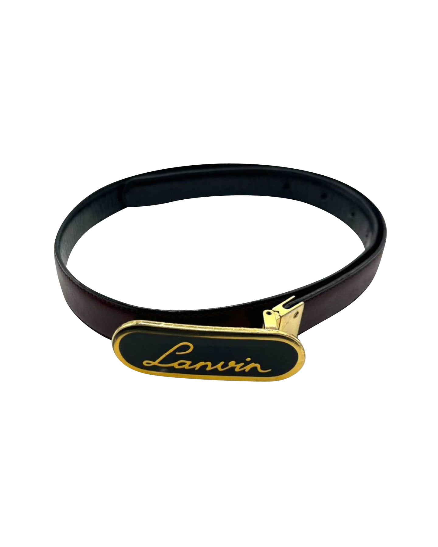 Lanvin Ledergürtel mit brauner Logo-Schnalle