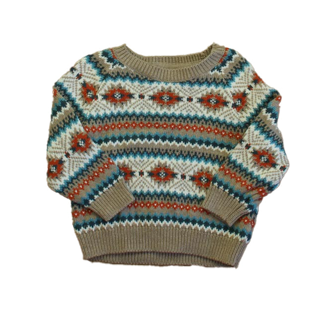 Janie and Jack Jungen Beige – Blau – Orange Pullover