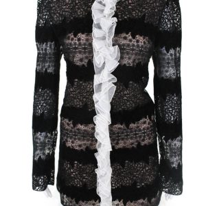 Giambattista Valli Damen nwt ganz über bestickt Minikleid schwarz 7833543540796