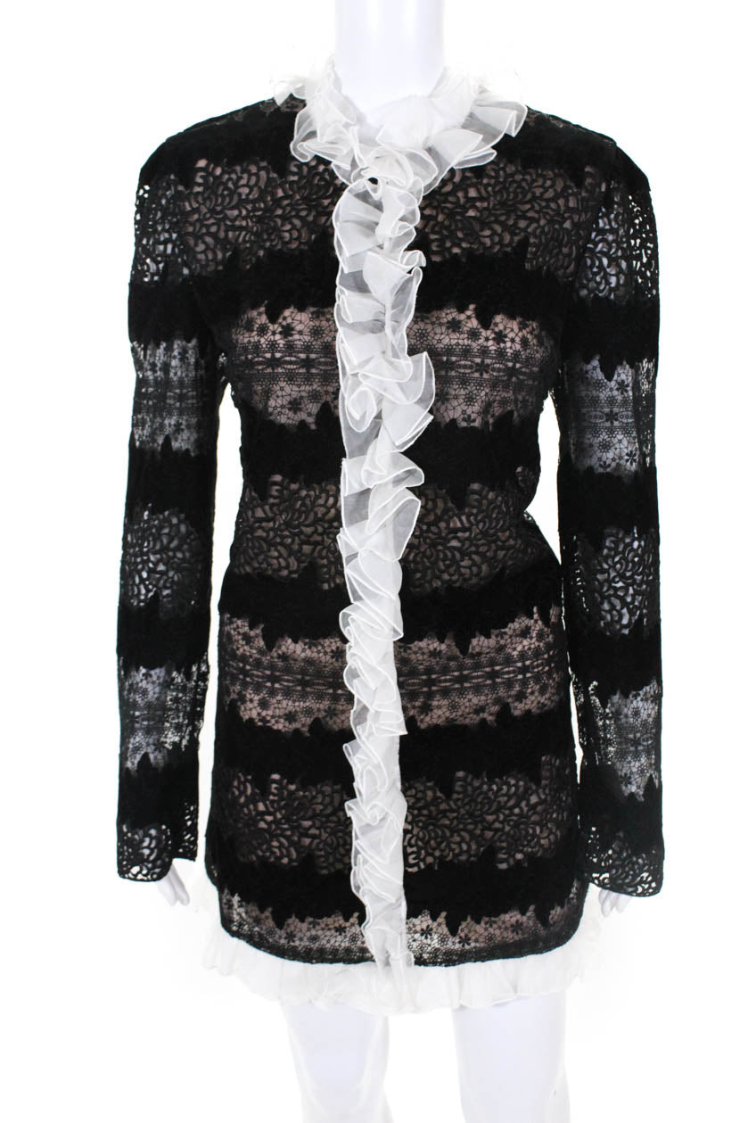 Giambattista Valli Damen NWT All Over bestickt Minikleid Schwarz