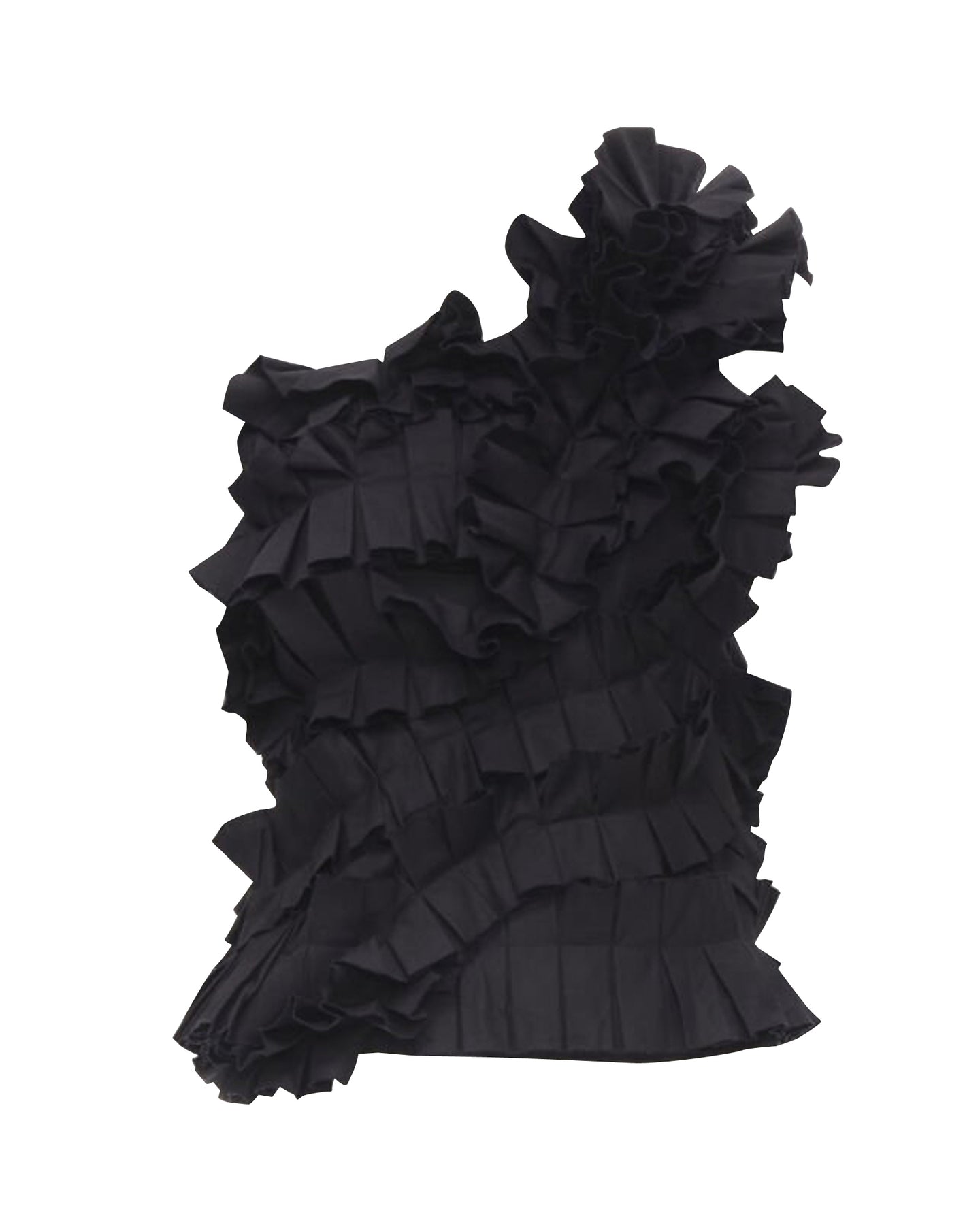 Neu BOTTEGA VENETA Schwarz gefaltet Rüschen eine Schulter Korsett Bustier Top