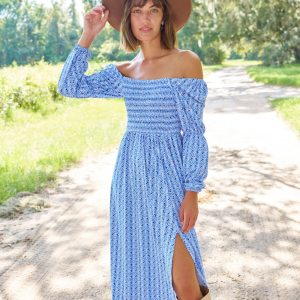 Sullivan’s Island Puff Sleeve Maxikleid
