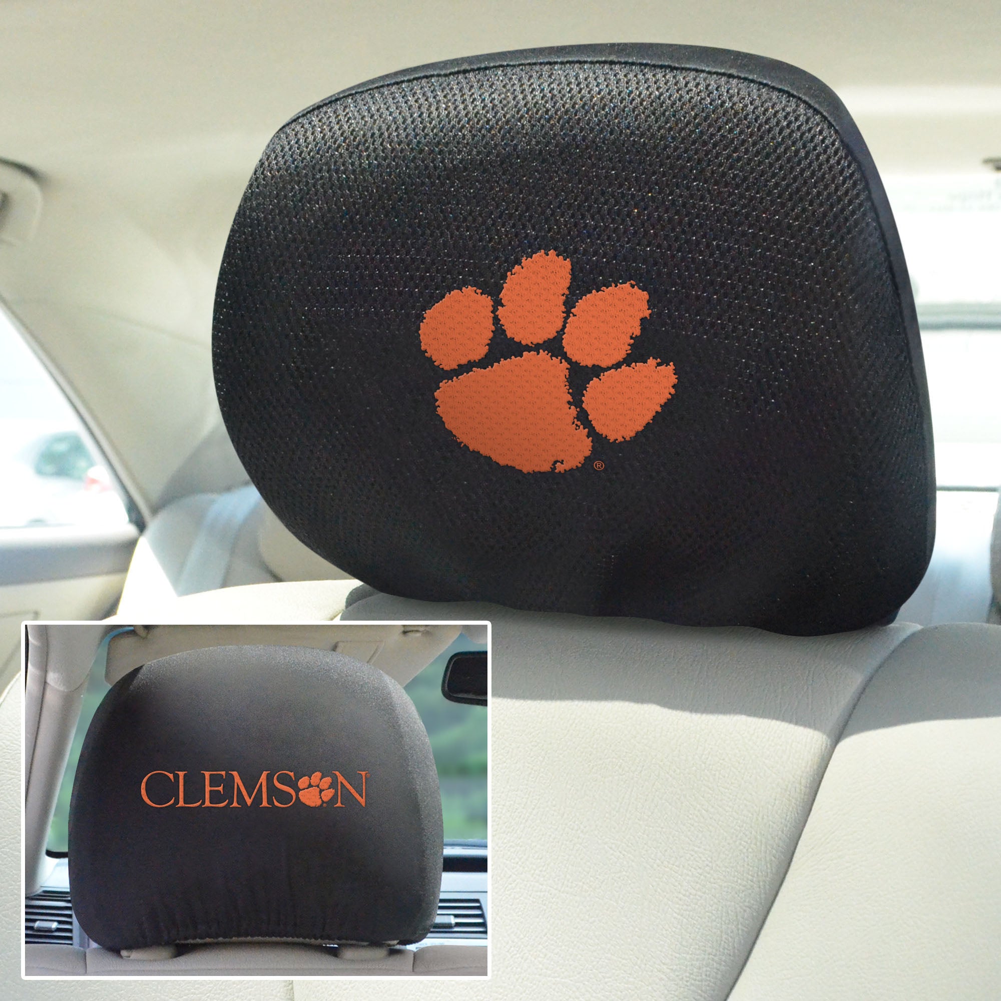 Fanmats Clemson Tigers bestickt Kopf Rest Cover Set – 2 Stück