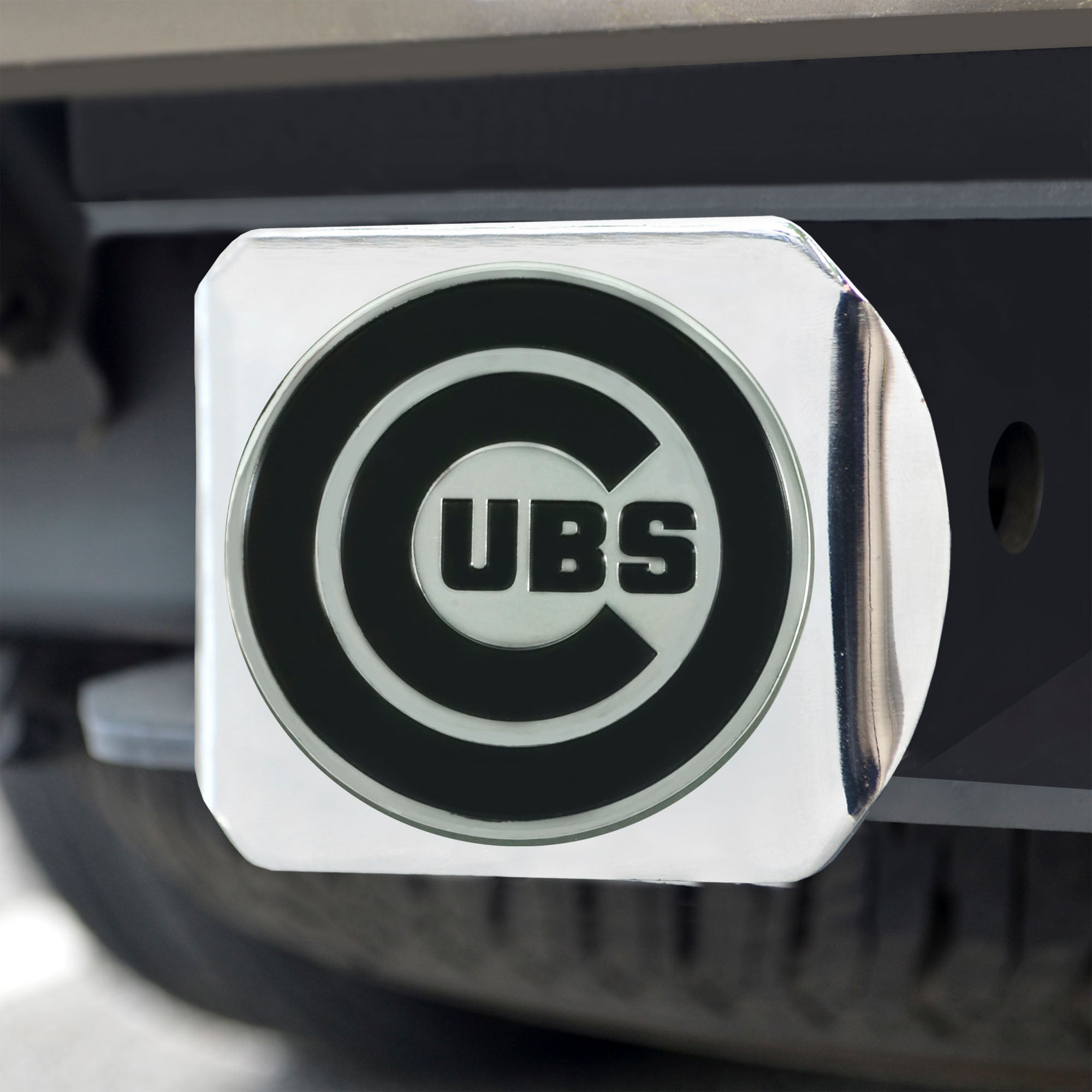 Fanmats Chicago Cubs Chrom Metall Hitch Cover mit Chrom Metall 3D Emblem