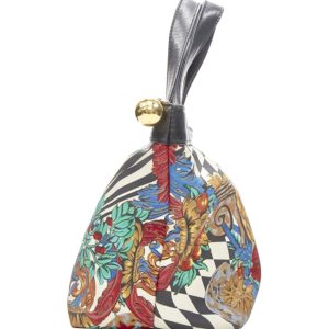 GIANNI VERSACE Vintage 1990’s checkerboard barocco vase Tasche aus Leder 7705721831484