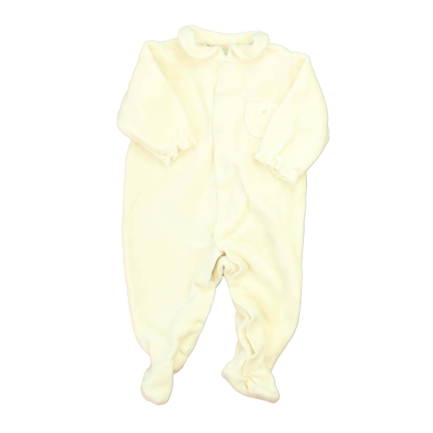 Bonpoint Mädchen Elfenbein Velour Langarm-Outfit