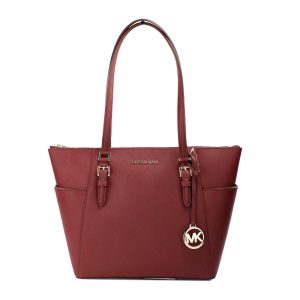 Michael Kors Charlotte Cherry Large Leder oben Reißverschluss Tasche Damen Geldbörse