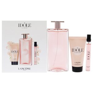 Idole von Lancome für Damen – 3-teiliges Geschenkset 1,7 Unzen EDP Spray, 1,6 Unzen Körpercreme, 0,34 Unzen Le Parfum Spray