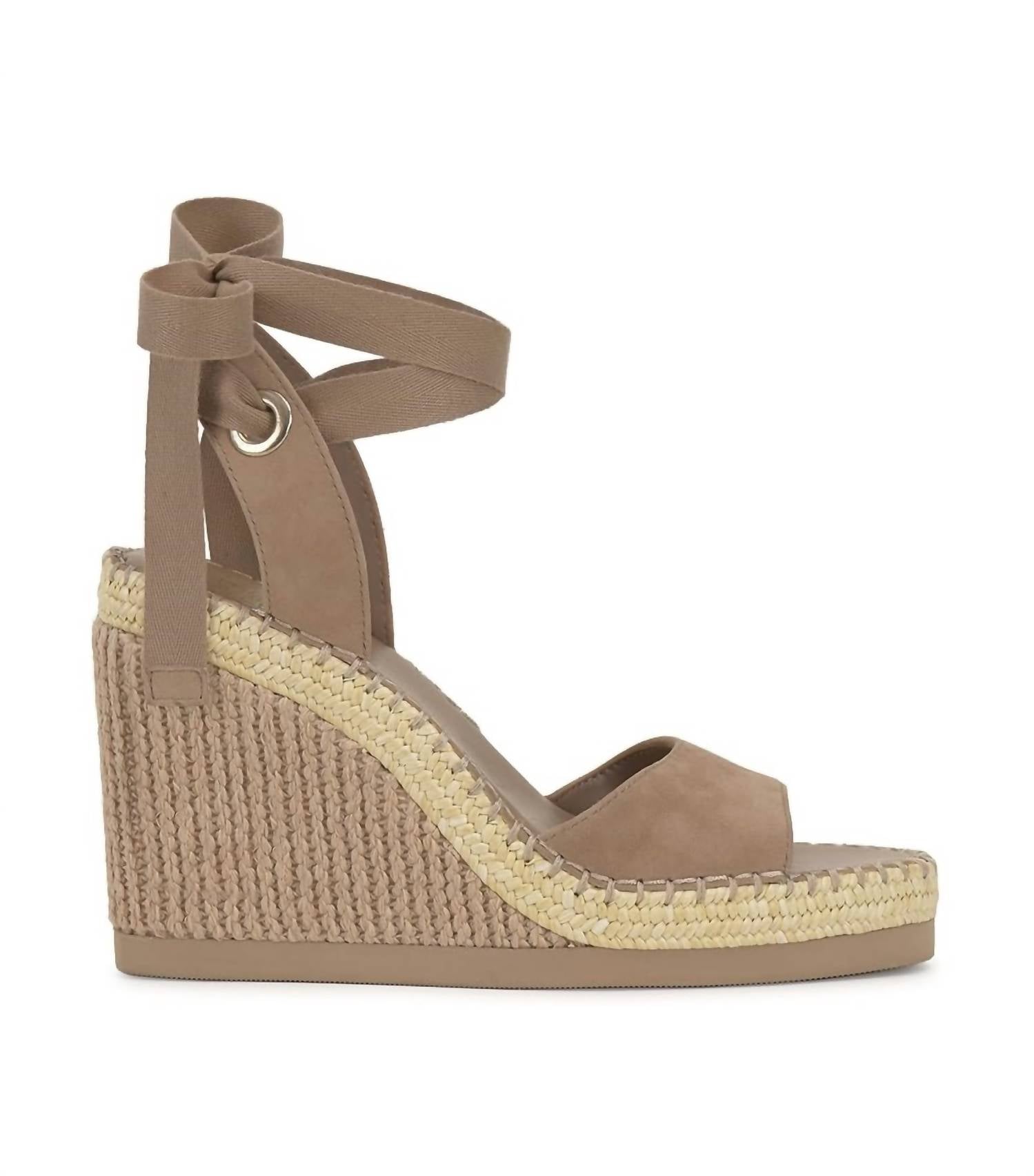 Sandalette mit Keilabsatz in Tortilla