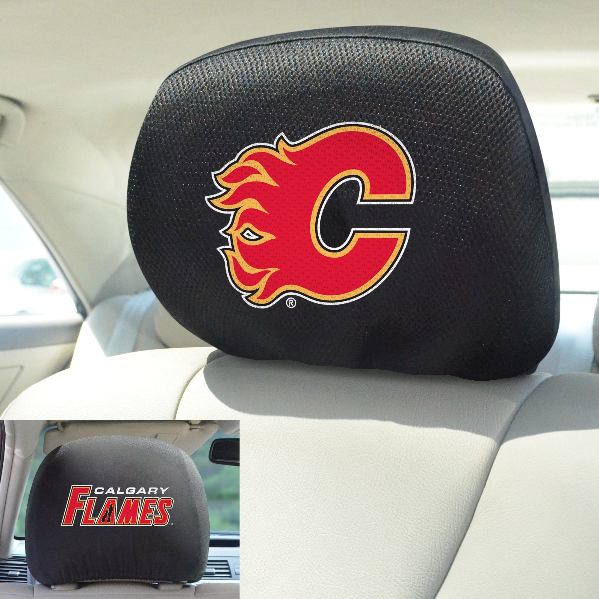 Fanmats Calgary Flames bestickt Kopf Rest Cover Set – 2 Stück