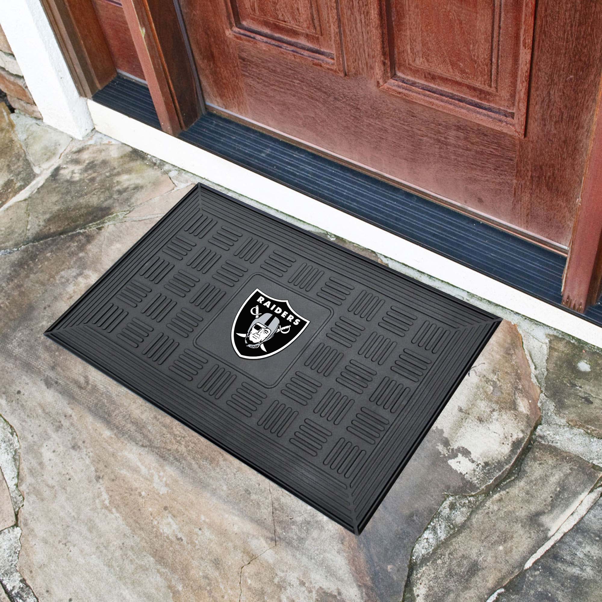 Fanmats Las Vegas Raiders Heavy Duty Vinyl Medallion Türmatte - 19,5 "x 31"