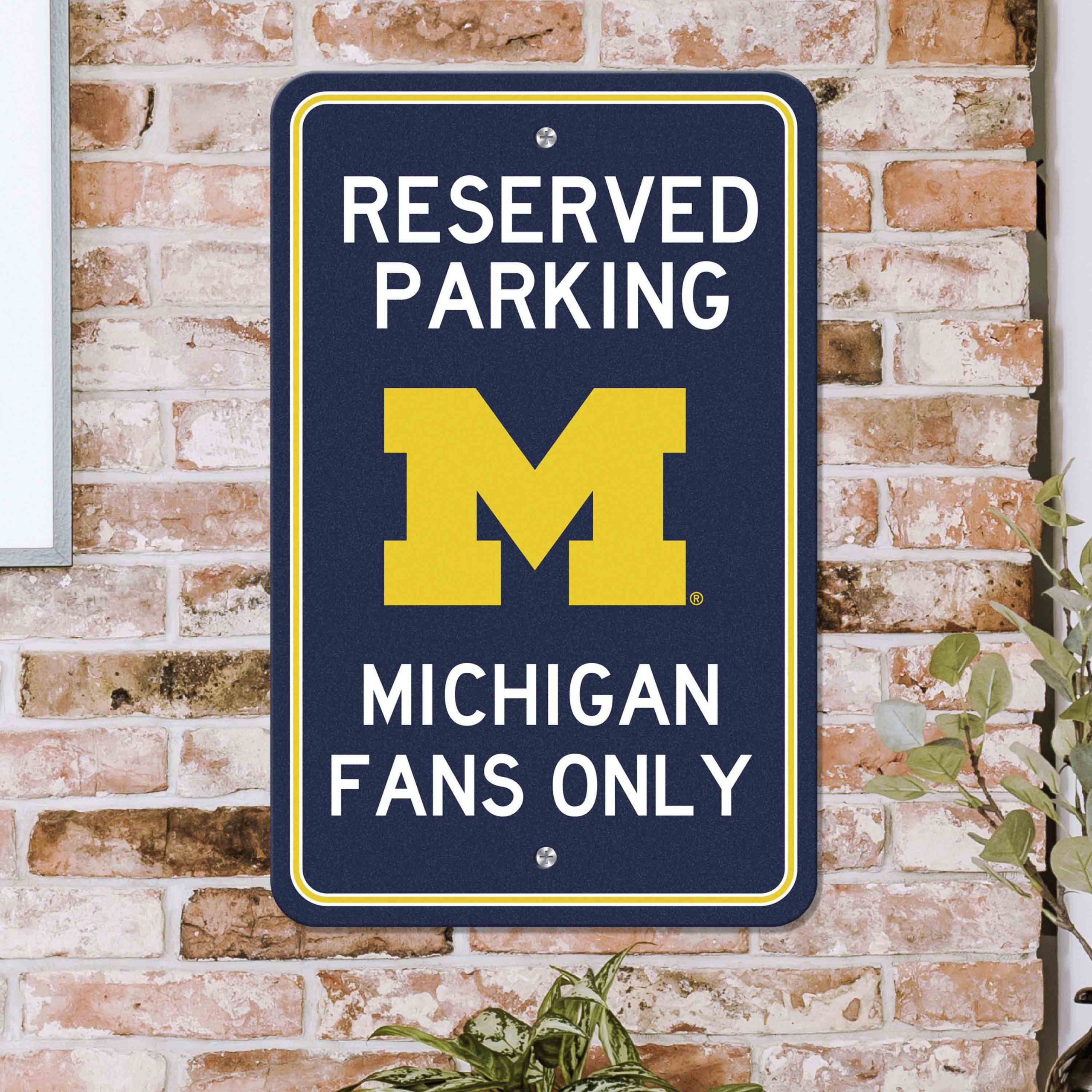 Fanmats Michigan Wolverines Team Farbe reserviert Parkplatz Schild Décor 18 "X 11.5" Leichtgewicht